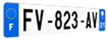 Plaque d'immatriculation auto homologuée