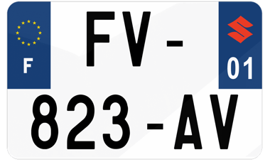 Plaque immatriculation logo Suzuki