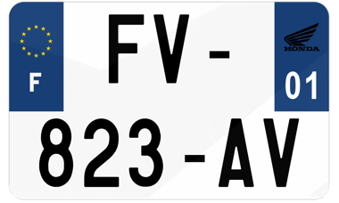 Plaque immatriculation logo Honda