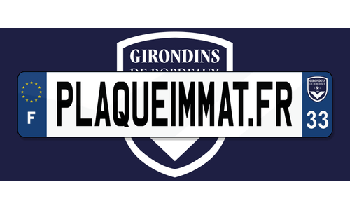 Plaque immatriculation Girondins de Bordeaux