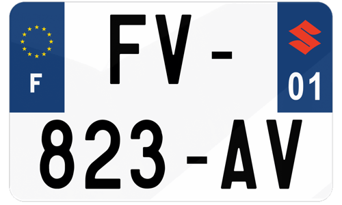 Plaque immatriculation logo Suzuki