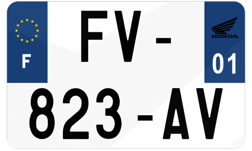 Plaque immatriculation logo Honda