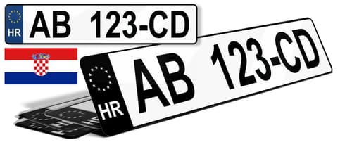 Plaque immatriculation Croatie