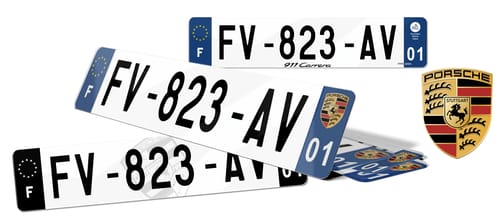 Plaque Immatriculation pour voiture Porsche