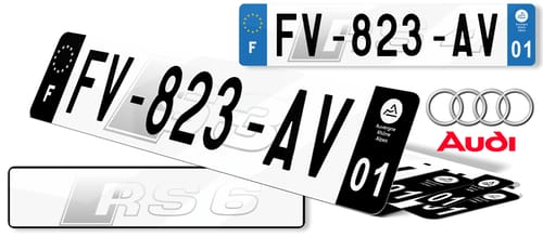 Plaque Immatriculation pour voiture Audi