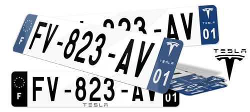 Plaque Immatriculation pour voiture TESLA