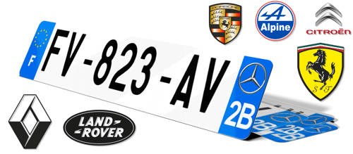 Plaque Immatriculation Autres Marques de voiture