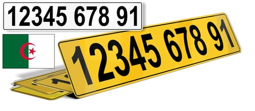 Plaque immatriculation Algérie