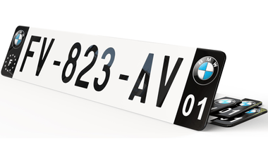 Plaque immatriculation Noire Eurofrance BMW