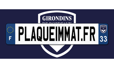 Plaque immatriculation Girondins de Bordeaux