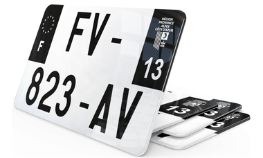 Plaque Immatriculation quad noire