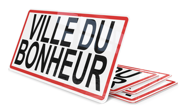 Panneau Ville Personnalisée 30x15 2 lignes