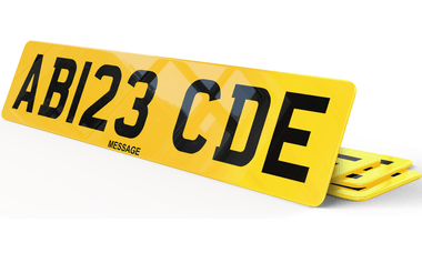 Plaque immatriculation Royaume-Uni GB UK Jaune