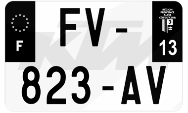 Plaque d'immatriculation moto noire fond logo KTM