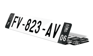 Plaque d'immatriculations noires Alpes-Maritimes 6