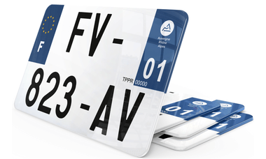 Plaque d'immatriculation moto (21x13) 2025