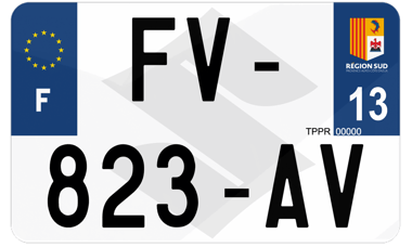 Plaque d'immatriculation moto fond logo Suzuki