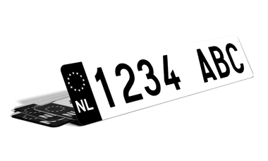 Plaque immatriculation Pays Bas Noire