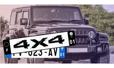 Plaque immatriculation 4x4
