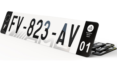 Plaque immatriculation noire Fond bas Mercedes AMG