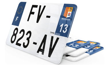 Plaque d'immatriculation moto (21x13) 2024