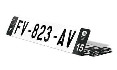 Plaque d'immatriculations noires Cantal 15