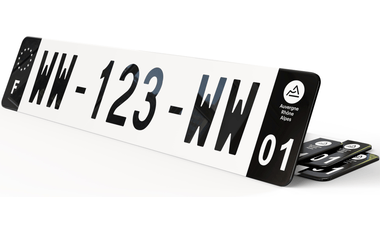 Plaque immatriculation WW provisoire Noire