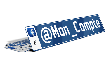 Plaque d'immatriculation Compte Facebook
