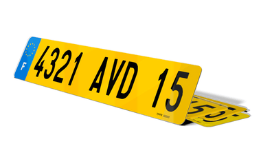 Plaque immatriculation voiture Ancien Format Jaune