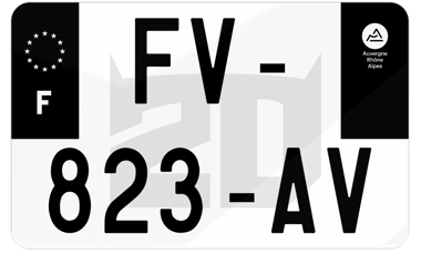 Plaque d'immatriculation moto noire fond logo Fabio Quartararo
