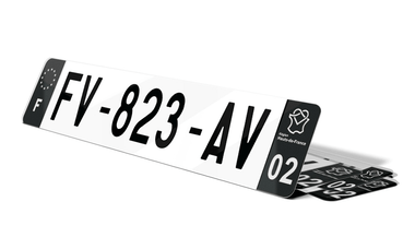 Plaque d'immatriculations noires Aisne 2