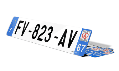 Plaque d'immatriculation Alsace 67