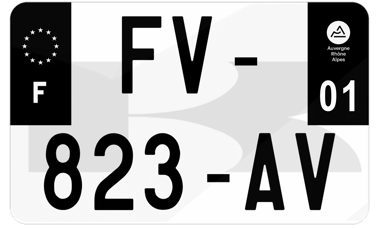 Plaque d'immatriculation moto noire fond logo Kawasaki