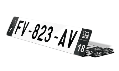 Plaque d'immatriculations noires Cher 18