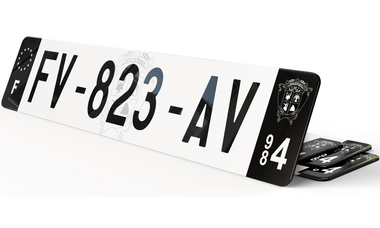 Plaque immatriculation Noire Fond Logo Terres Australes et Antarctiques Françaises