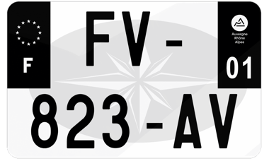 Plaque d'immatriculation moto noire fond logo Polaris