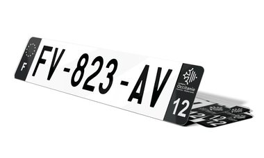 Plaque d'immatriculations noires Aveyron 12