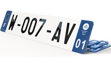 Plaque immatriculation W Garage Bleu Marine