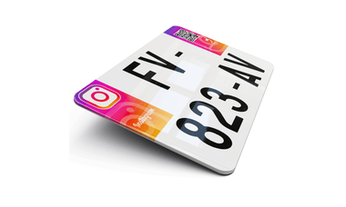Plaque immatriculation Moto Instagram QR code personnalisé