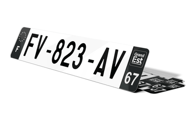 Plaque d'immatriculations noires Bas-Rhin 67