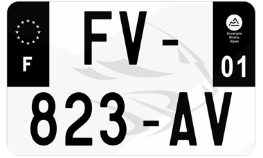 Plaque d'immatriculation moto noire fond logo Aprilia