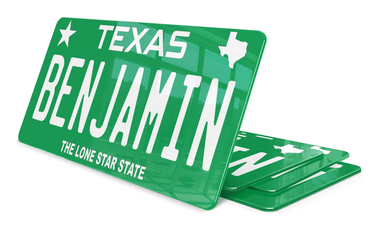 Plaque USA Texas Prénom verte