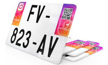 Plaque immatriculation Moto Instagram QR code personnalisé