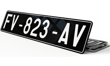 Plaque d'immatriculations Noire pour voiture de collection