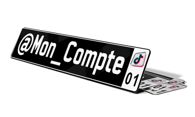 Plaque d'immatriculation Compte TikTok Droite