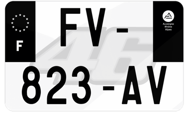 Plaque d'immatriculation moto noire fond logo Valentino Rossi