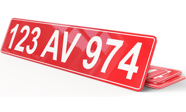 Plaque immatriculation Rouge GEX Zone Franche