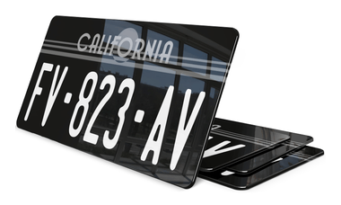 Plaque immatriculation California Noire USA 30x15