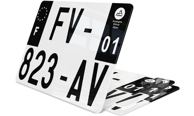Plaque Immatriculation 4*4 noire arrière