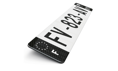 Plaque d'immatriculation effet carbone noir